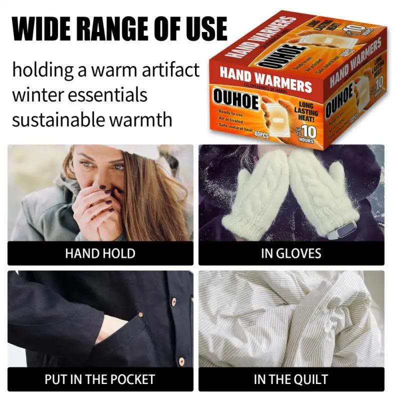 10pcs Self-Heating Hand Warmers - Winter Body & Abdomen Heat Pads