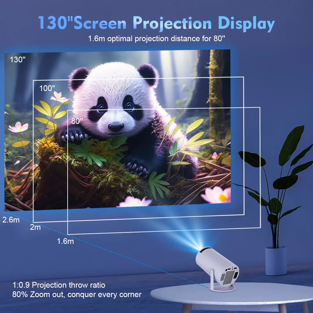 Magicubic 4K Projector - Android 11, Dual WiFi6, 260ANSI, 1080P Outdoor Cinema