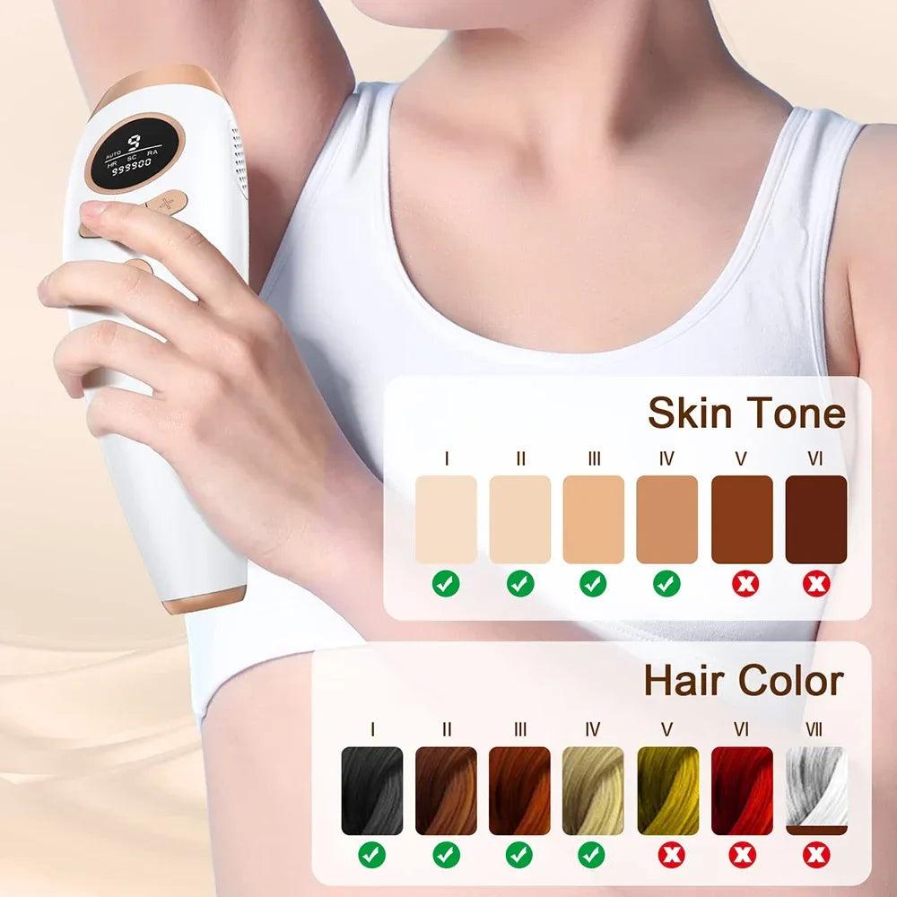 IPL Laser Hair Removal Device - 999,900 Flashes for Permanent Use