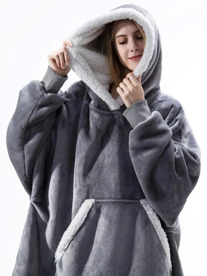 CozyWear Oversized Fleece Hoodie Blanket