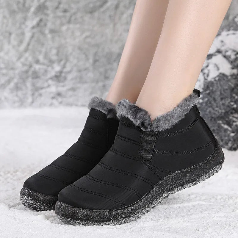 Trendy 2024 Women's Winter Boots - Cozy Slip-On Waterproof Snow Bootie