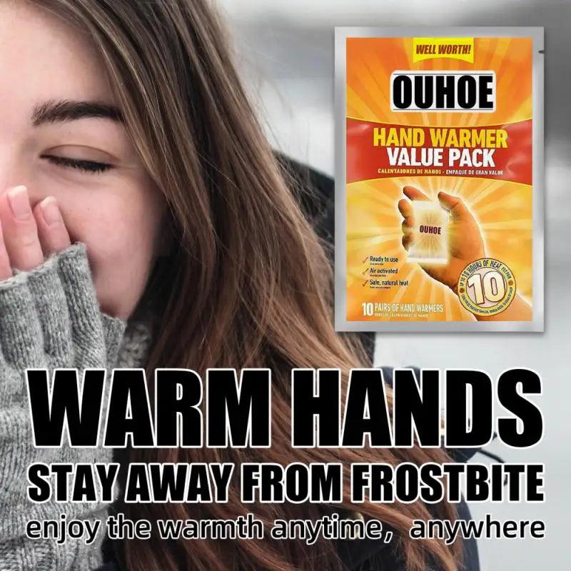 10pcs Self-Heating Hand Warmers - Winter Body & Abdomen Heat Pads