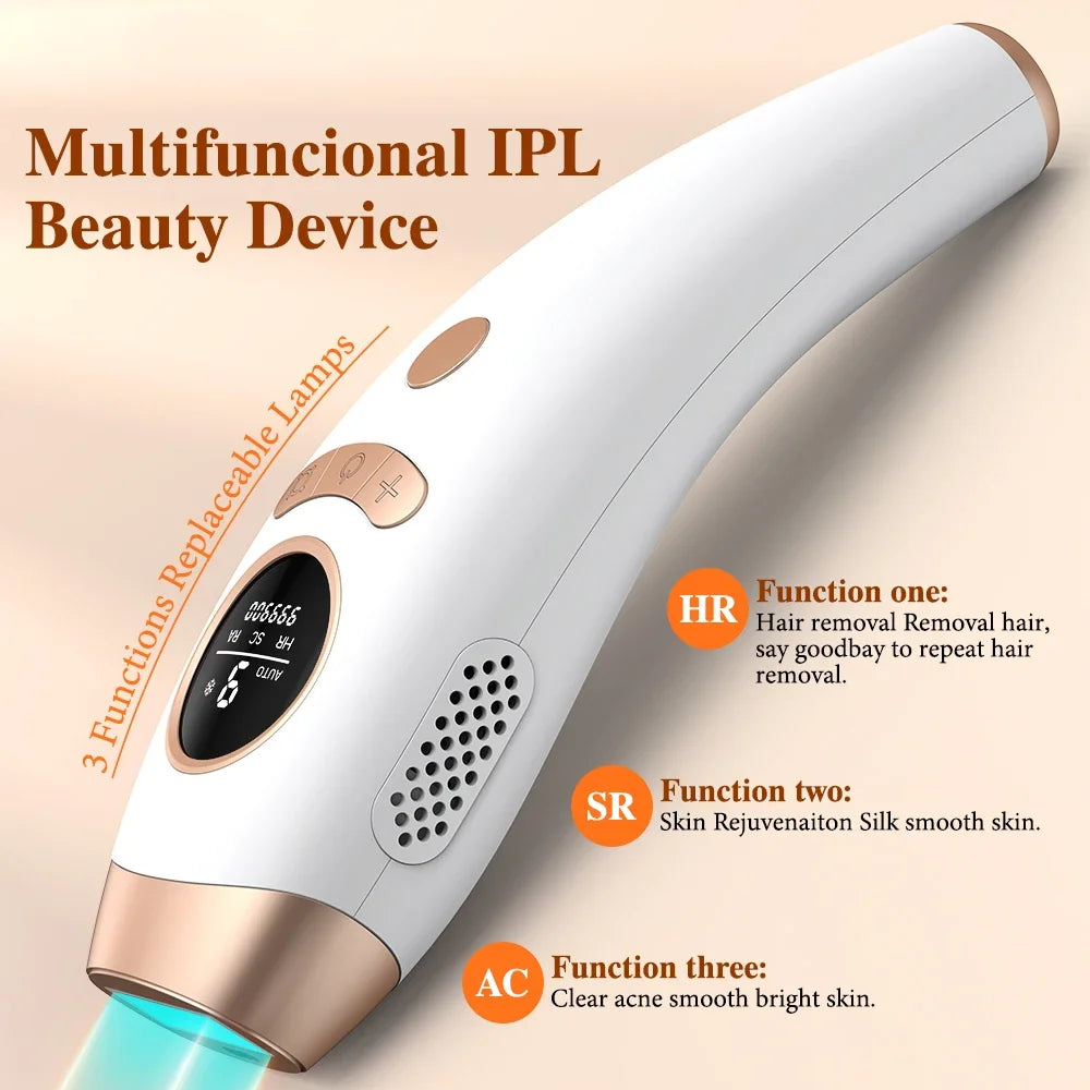 IPL Laser Hair Removal Device - 999,900 Flashes for Permanent Use